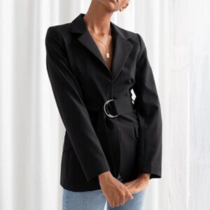 & Other Stories Wool-Blend Belted Blazer